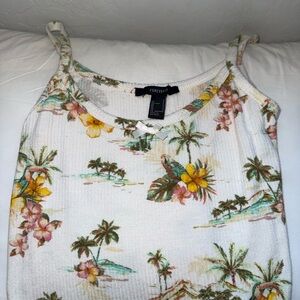 Forever 21 Tropical Floral Camisole - Cream